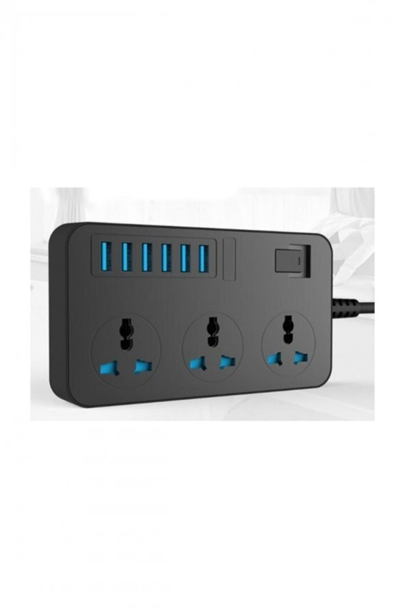 Tb-t09 Akım Korumalı 6 Port Usb Girişli 3lü Priz - 3