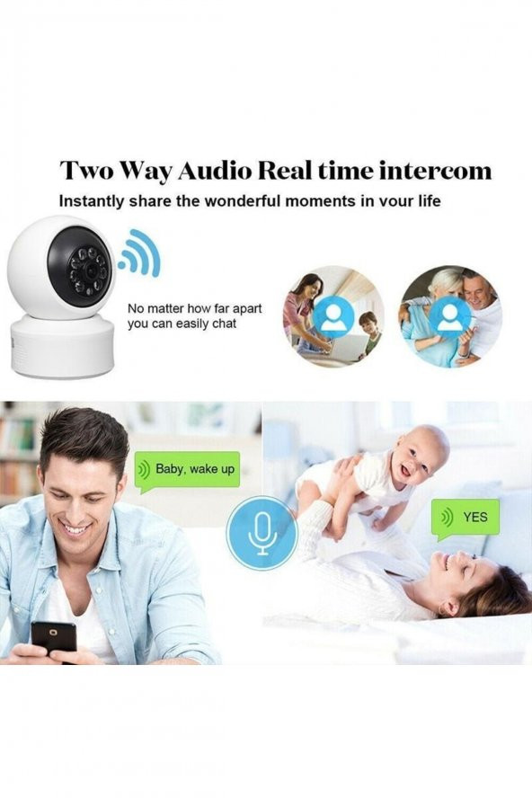 1080p 2.4ghz + 5ghz Wifi Kablosuz 360° Hareket Izleme Sesli Güvenlik Ip Kamera Mini Kamera - 3