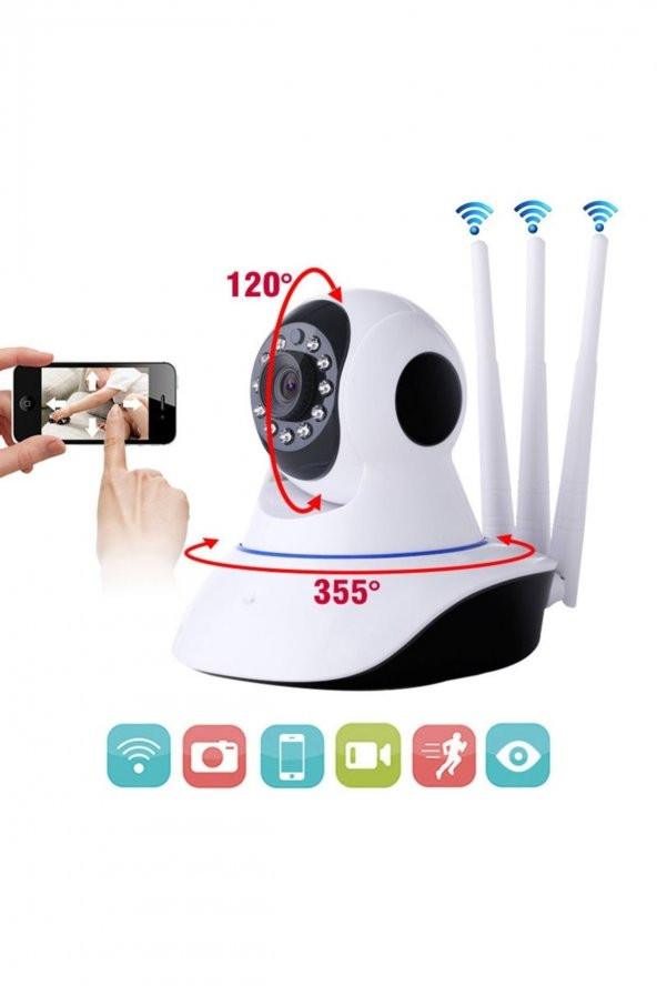 Gece Görüşlü Hd 360 Derece Wifi Ip Bebek Ve Güvenlik Kamerası - 2