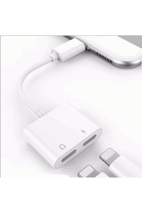 Iphone Lightning 3.5mm Kulaklık Şarj Çevirici Dönüştürücü Çoklayıcı, Iphone 7-8 -11 Max Plus - 3
