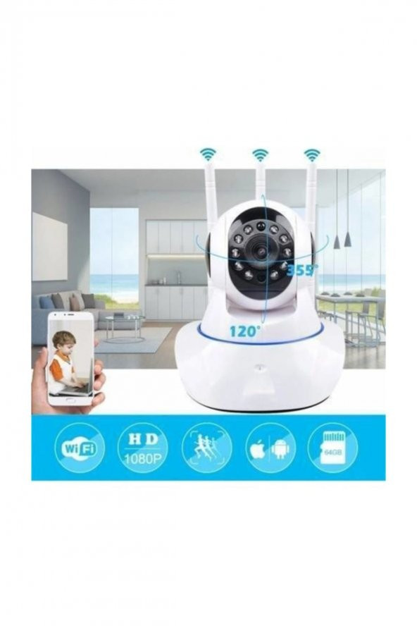 Kingboss Ip-26 Kablosuz Ip Güvenlik Kamerası Üç Antenli - 3
