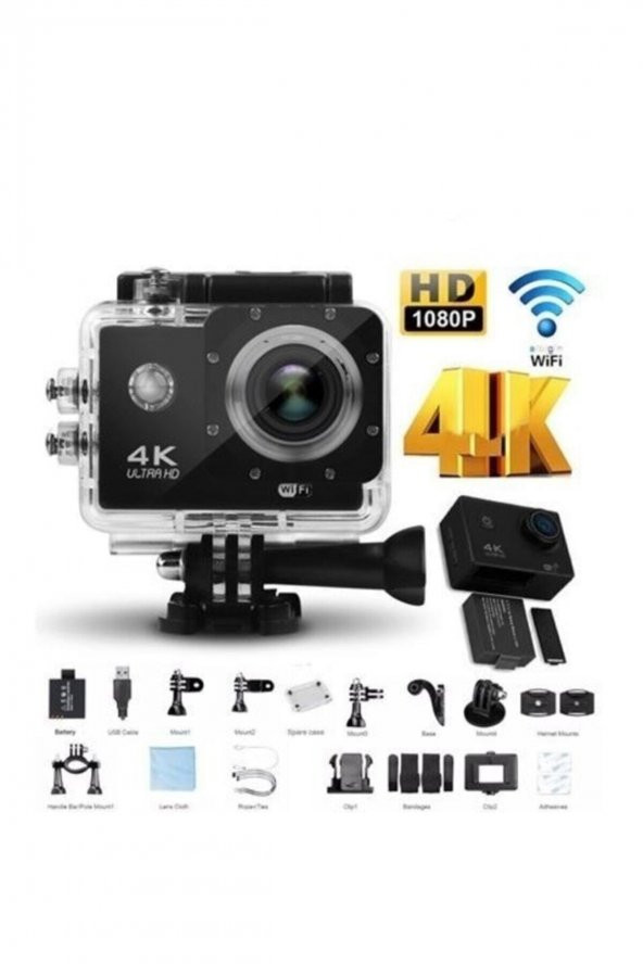 4k Ultra Hd 170 Derece Wifi Aksiyon Kamera Kumandalı + 32 Gb Sd Kart - 2