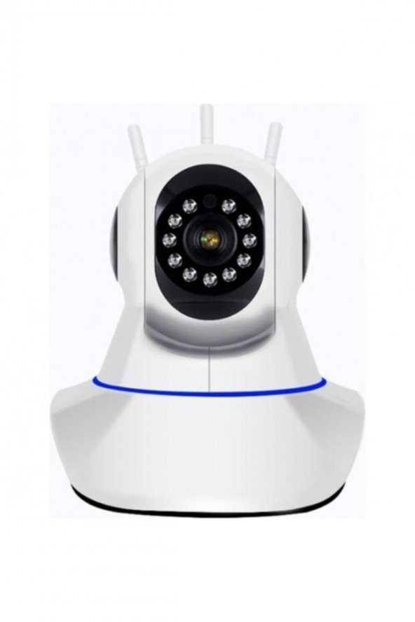Kablosuz Wifi Ip Kamera 1080p Full Hd 3 Mp Hareketli Kamera Gece Görüşlü Beyaz 0072632196055 - 2
