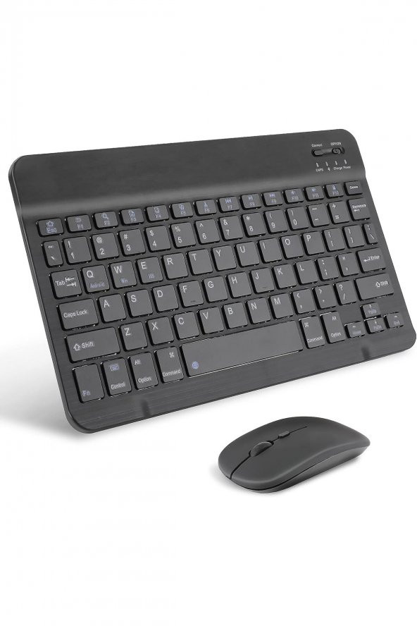 Tüm Cihazlara Uyumlu Akıllı Taşınabilir Şarj Edilebilir Kablosuz Bluetooth Klavye + Mause