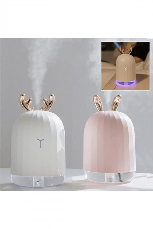 Işıklı Su Hazneli Hava Nemlendirici Buhar Makinesi Nemlendirici Geyik Figürlü - 3