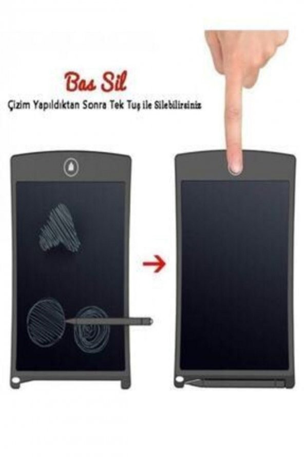 Writing Tablet Lcd 8.5 Inç Dijital Kalemli Çizim Yazı Tahtası Grafik Not Yazma Eğitim Tableti - 3