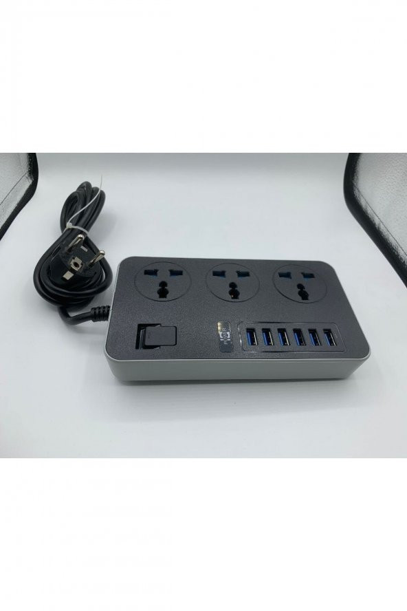 Tb-t09 Akım Korumalı 6 Port Usb Girişli 3lü Priz
