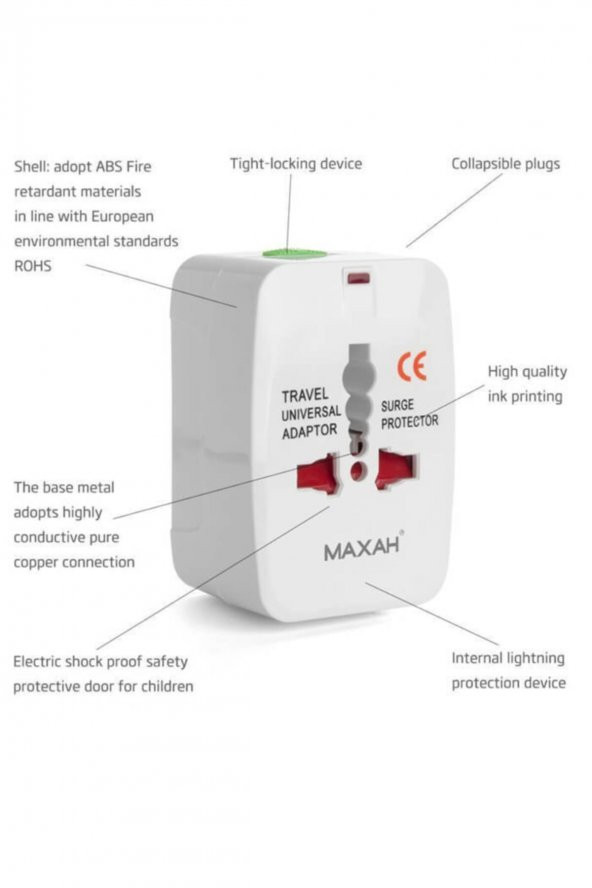 Universal Priz Fiş Çevirici Dönüştürücü Adaptör Tüm Ülkeler - 3