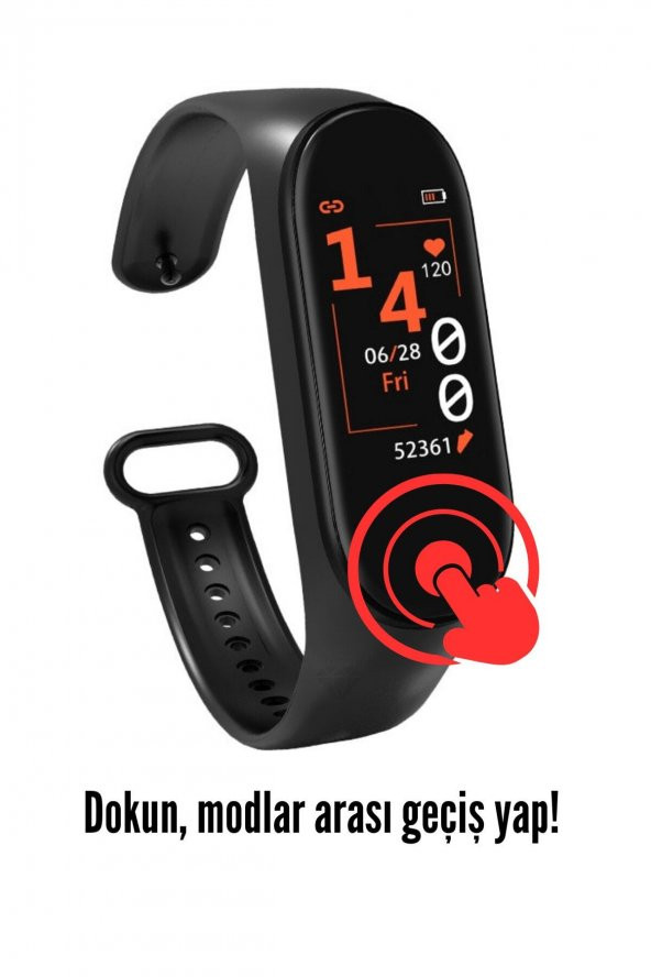 Xiaomi Mi 9 Lite SE Uyumlu Erkek Akıllı Saat Akıllı Bileklik Smart Band Su Geçirmez Siyah M4 - 2