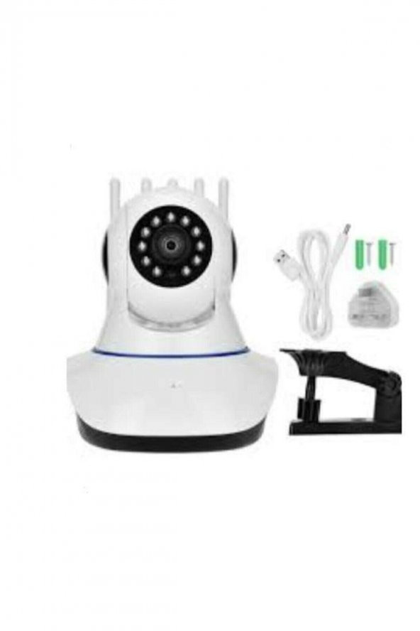 360° Wifi Ip Güvenlik Kamera 5 Antenli Gece Görüşlü Sensörlü Harekete Duyarlı Sesli 5-antenli