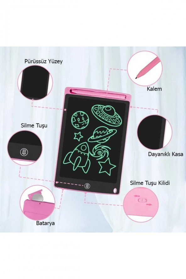 Grafik Çocuk Yazı Tahtası Çizim Tableti 8.5 Inç Eğitici Etkinlik Dijital Ekran - 3