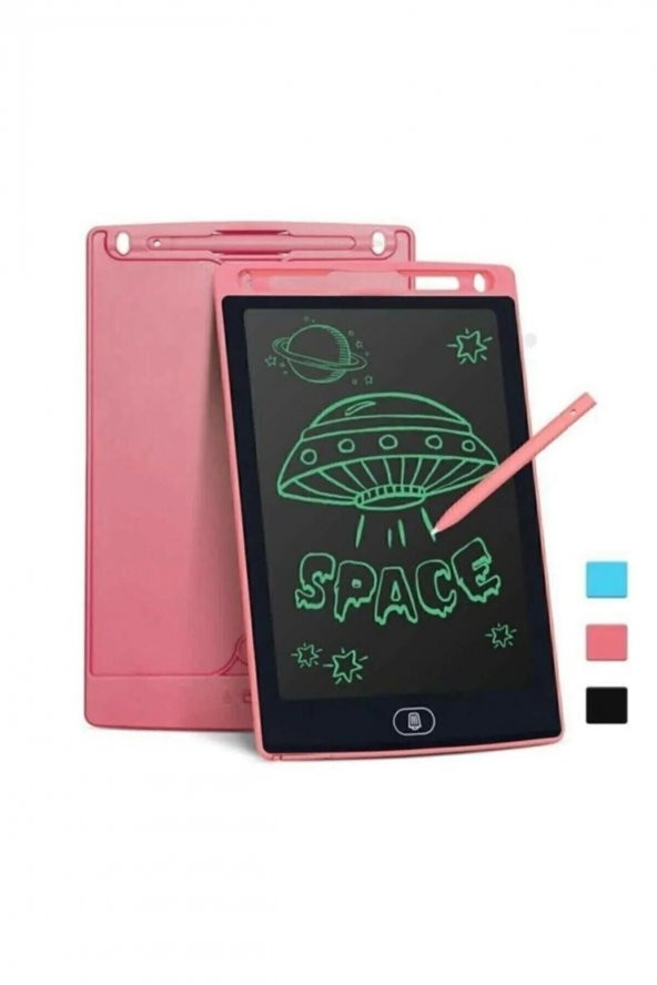 Dijital Kalemli Çizim Yazı Tahtası Not Yazma Eğitim Tableti Writing Tablet 8,5 Inç Pembe - 2