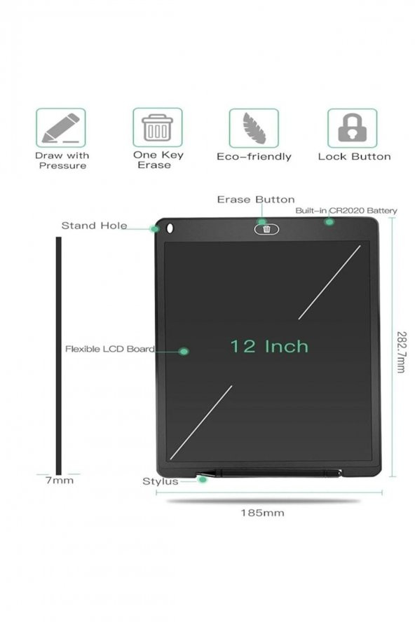 Grafik Tablet 12inç Elektronik Lcd Dijital Yazı Tableti - 3