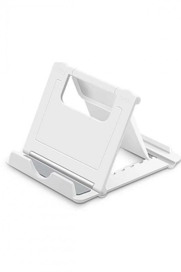 Masaüstü Telefon Stant Tutacağı Mini Plastik Portatif Masa Stand Renk Beyaz