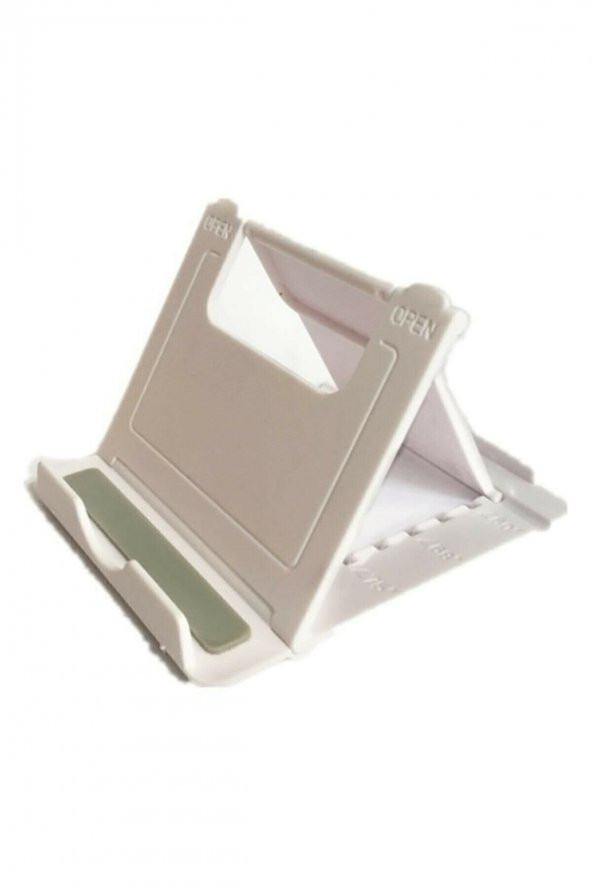 Masaüstü Mini Telefon Stant Tutacağı Beyaz Mini Plastik Portatif Masa Stand Renk Beyaz - 2