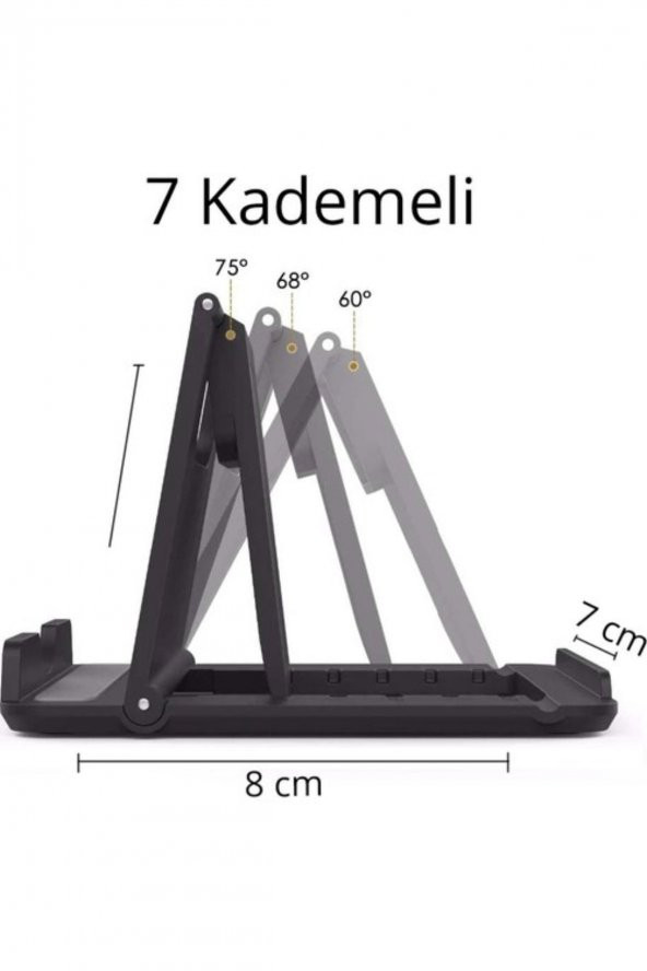 Masaüstü Mini Telefon Ve Tablet Tutucu Plastik Stand 7 Kademeli - 3