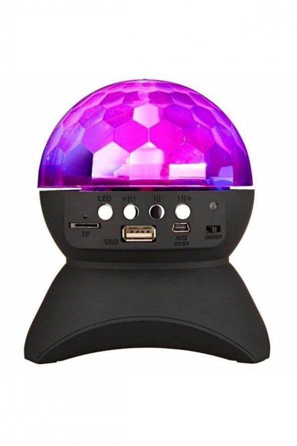 L740 Disko Topu Led Işıklı Şarjlı Bluetooth Hoparlör Disco Speaker Auxtf Card Siyah