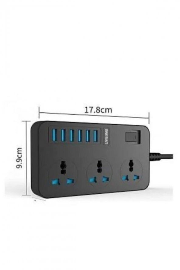 Power Tb-t09 6 Usbli 3lü Akım Korumalı Grup Priz Tb-t09 - 3