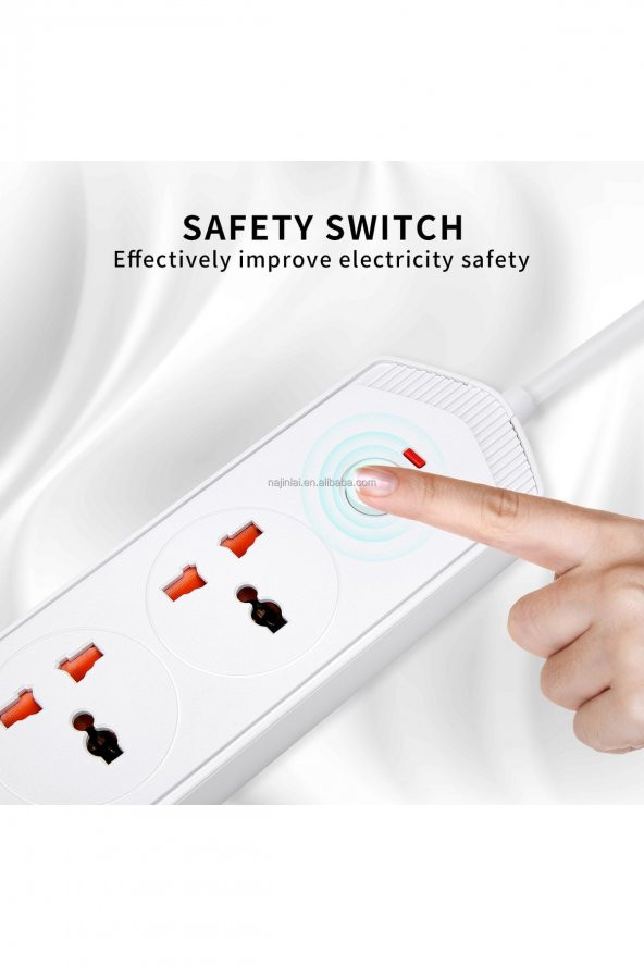 6 Usbli 4lü Çoklu Priz 2 M Kablolu Akım Korumalı Anahtarlı Uzatma Grup Priz 3000W - 2