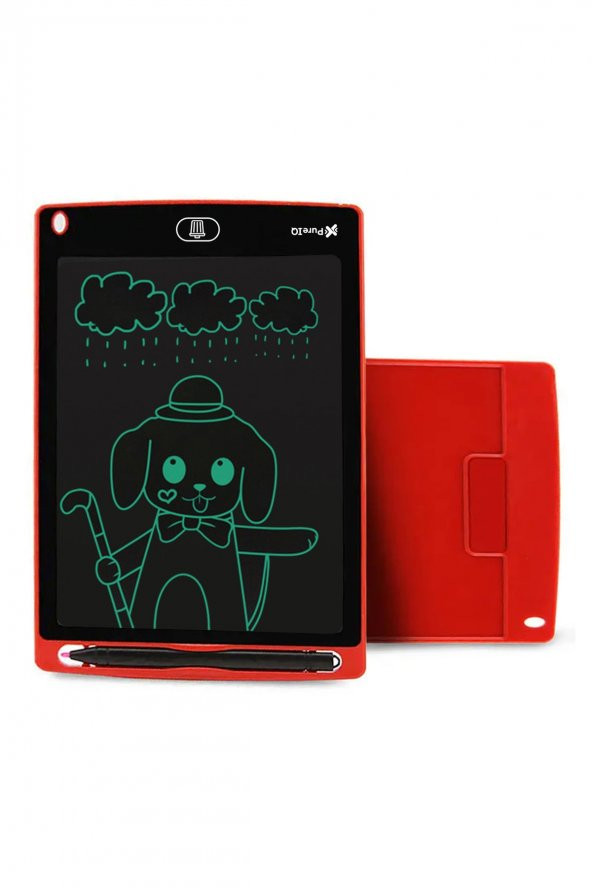 Lcd 8.5 Yazı Çizim Grafik Tableti Tahtası Silme Tuşlu Kalem Dahil (KIRMIZI) - 2