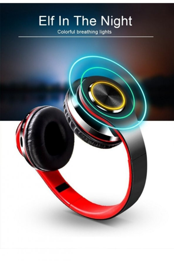 B39 Bluetooth Kulaküstü Kulaklık Led Işıklı Mikrofonlu Kablosuz Kulak Üstü Kulaklık - 3