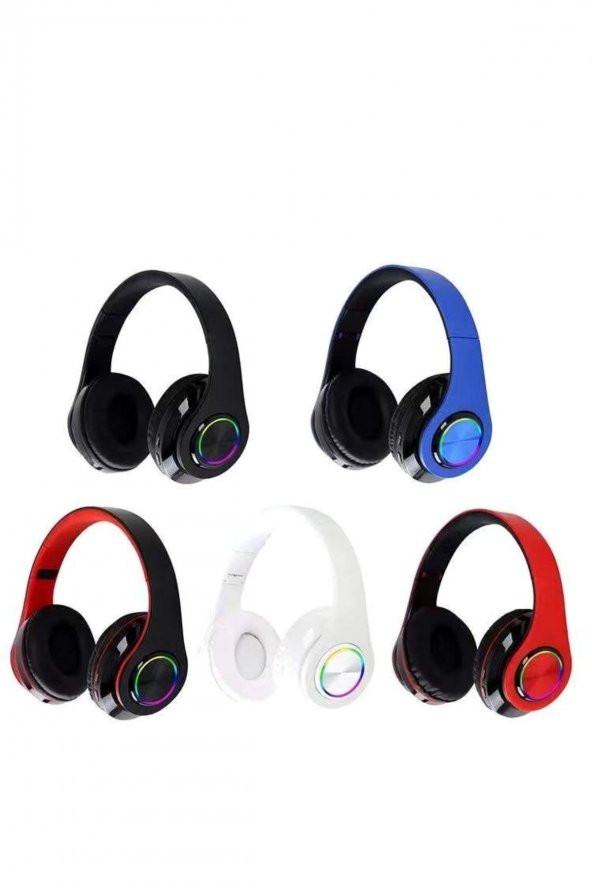 B39 Kablosuz Bluetooth Kulaklık Led Işıklı Kulaküstü Kulaklı Tüm Telefonlara Uyumlu - 2