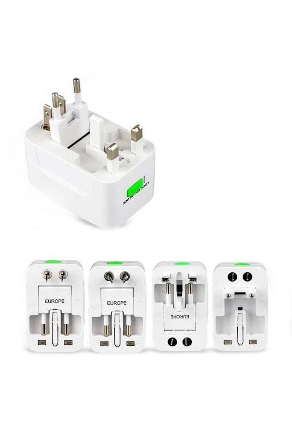 Evrensel Uluslararası Fiş Adaptörü Bağlantı Noktası Dünya Seyahat Güç Şarj Dönüştürücü Fiş - 2