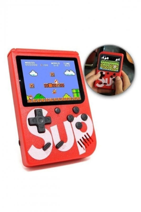 Retro 400 Nostalji Oyunlu Mini Atari Gameboy Gamebox Oyun Konsolu Kırmızı - 3