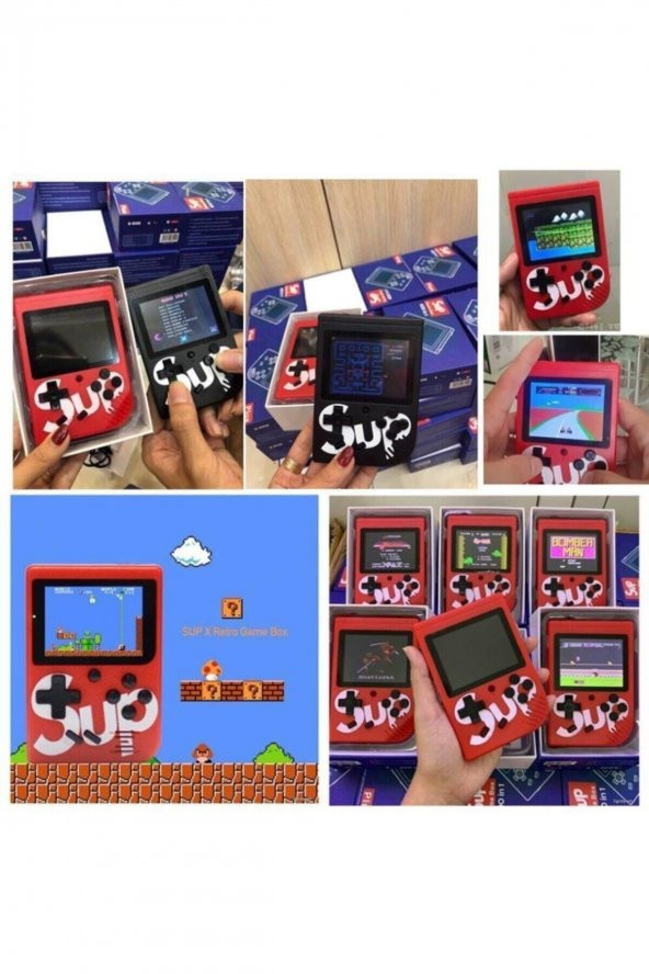 400 Nostalji Oyunlu Mini Atari Gameboy Ve Gamebox Oyun Konsolu-mavi - 2