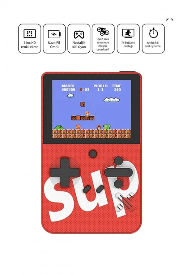 Atari Konsolu Mini Taşınabilir Çift Kol Nostaljik 400 Oyun Seçenekli Av Çıkışlı 3.0 Inç