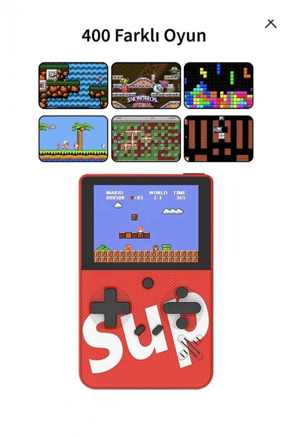 Atari Konsolu Mini Taşınabilir Çift Kol Nostaljik 400 Oyun Seçenekli Av Çıkışlı 3.0 Inç - 2