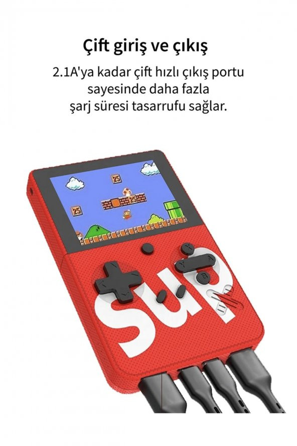 Atari Konsolu Mini Taşınabilir Çift Kol Nostaljik 400 Oyun Seçenekli Av Çıkışlı 3.0 Inç - 3