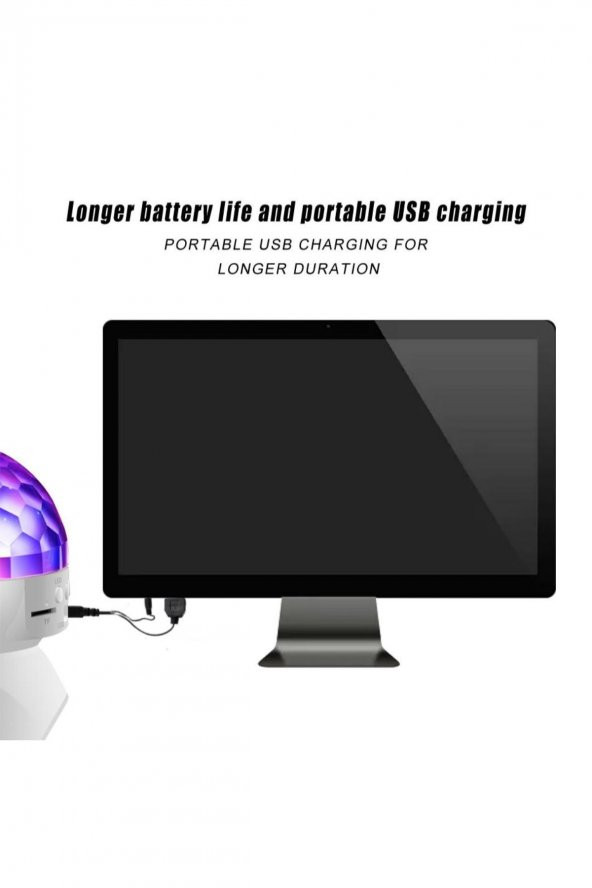 Dönen Işıklı Disko Topu Mp3 Usb Çalar Bluetooth Hoparlör L-740 - 3