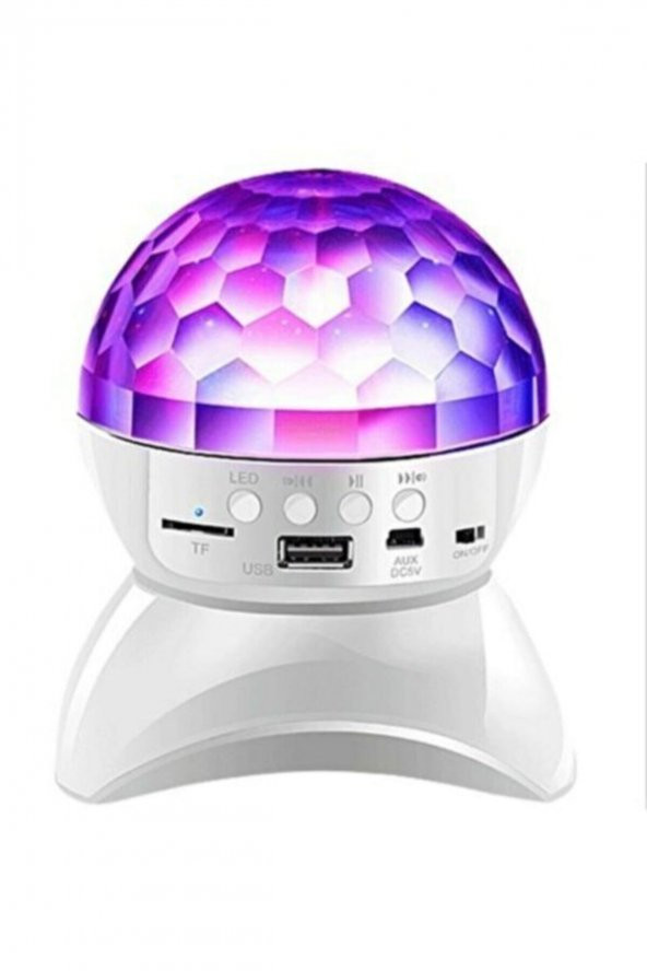 L740 Disko Topu Led Işıklı Şarjlı Bluetooth Hoparlör Disco Speaker Auxfmtf Card Siyah