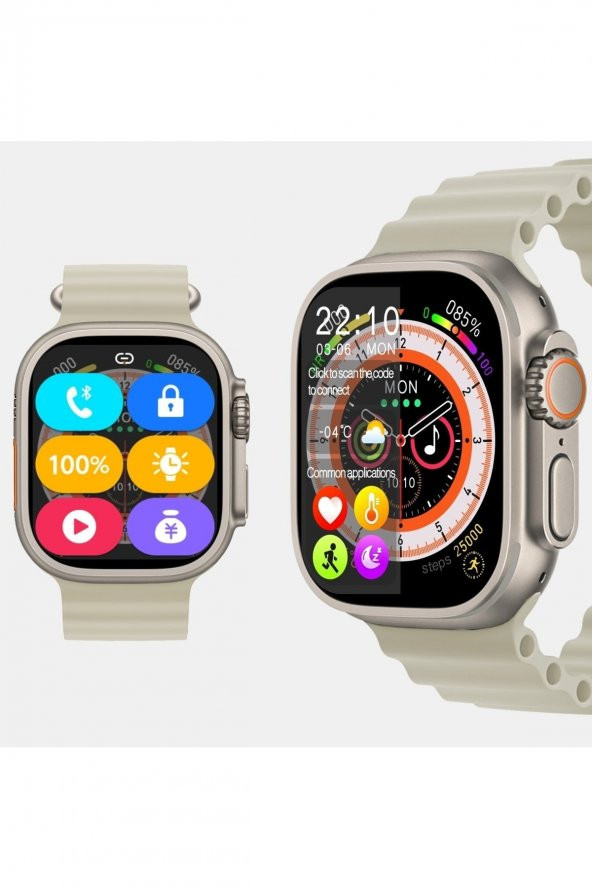 Watch 8 Ultra H11+ Ultra Plus Aktif Pusula Oyun Modu Çift Kordon 2023 Model 49mm Vidalı