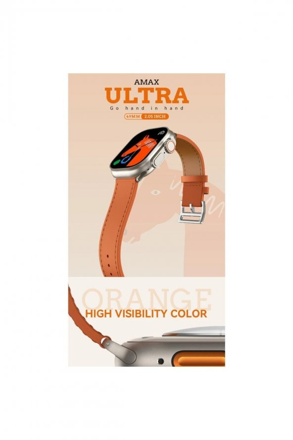 Watch 8 Amax Ultra Uyumlu 49mm Akıllı Saat Vidalı Çift Kordon Kilitli Deri Kordon - 2