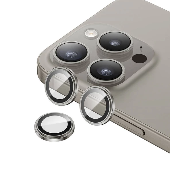 Vendas iPhone 15 Pro Uyumlu Gorilla Serisi Exclusive Safir Cam Kamera Lens Koruyucu 2 Adet Set