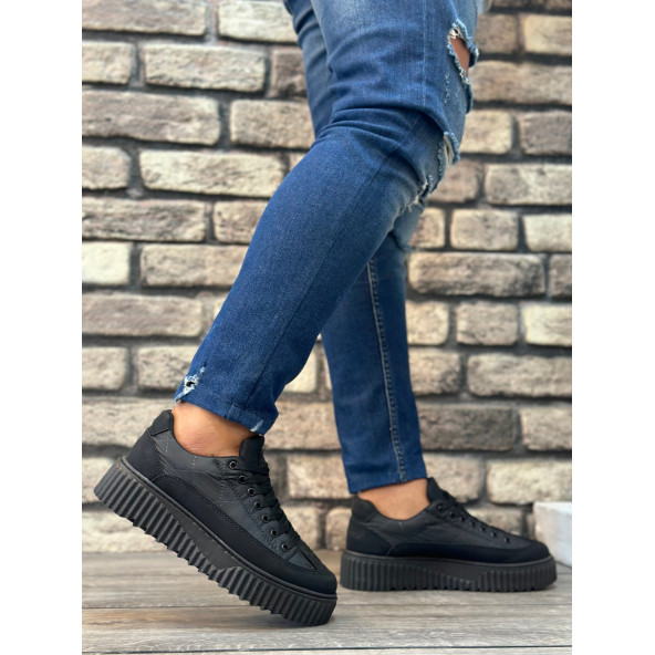 Boa Siyah Paraşüt Kumaş Yüksek Taban Erkek Ayakkabı Sneaker - 3