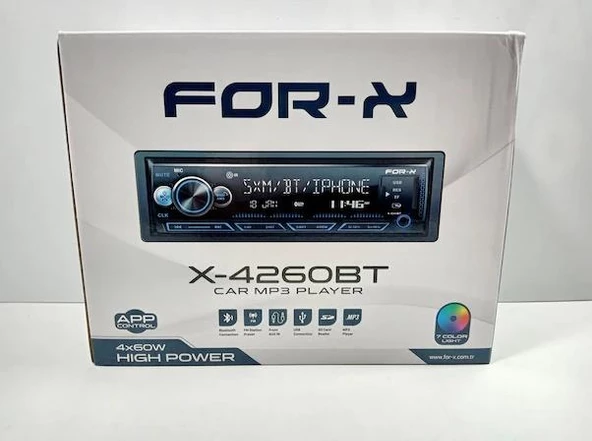 For-x X-4260BT 4x60w Bluetoothlu 7 Renk Oto Teyp - 2