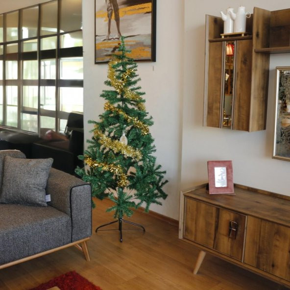 T.Concept Yılbaşı Çam Ağacı 180 cm Boy, 450 Dal, Noel Yılbaşı Dekorasyonu, Metal Ayaklı, Kutulu - Resim 2