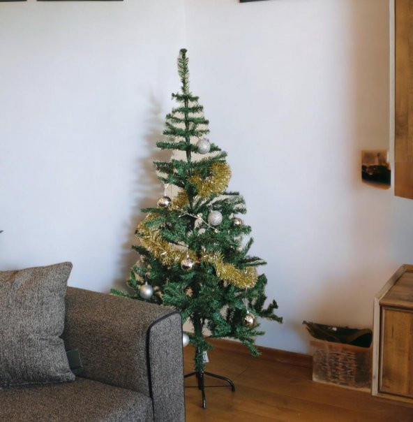 T.Concept Yılbaşı Çam Ağacı 150 cm Boy, 300 Dal, Noel Yılbaşı Dekorasyonu, Metal Ayaklı, Kutulu - Resim 2