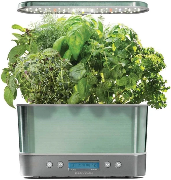 AeroGarden Harvest Elite Kapalı Bahçe Topraksız Sistemi - Paslanmaz Çelik