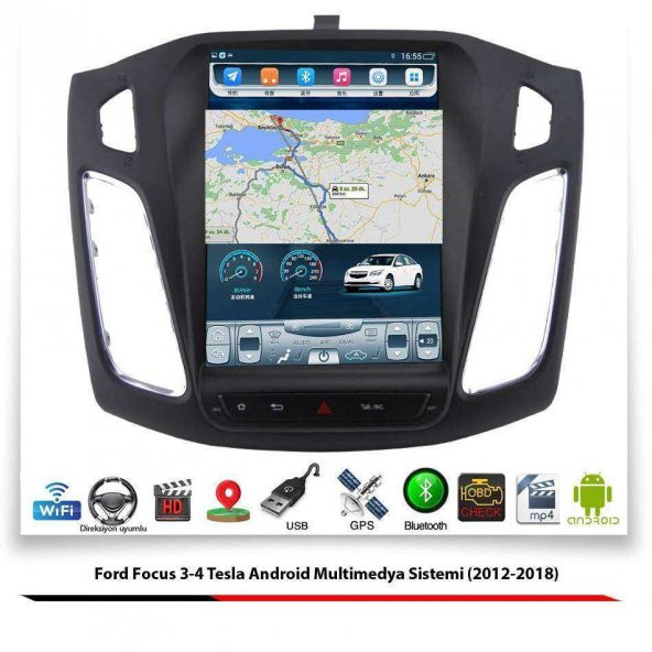 Ford Focus 3-4 Tesla Android Multimedya Sistemi (2012-2018) 4 GB Ram 32 GB Hafıza 8 Çekirdek Newfron - 3
