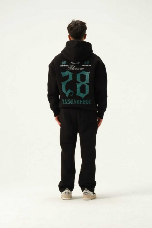 OVERSİZE UNISEX KAPÜŞONLU BASKILI SWEATSHİRT - 3