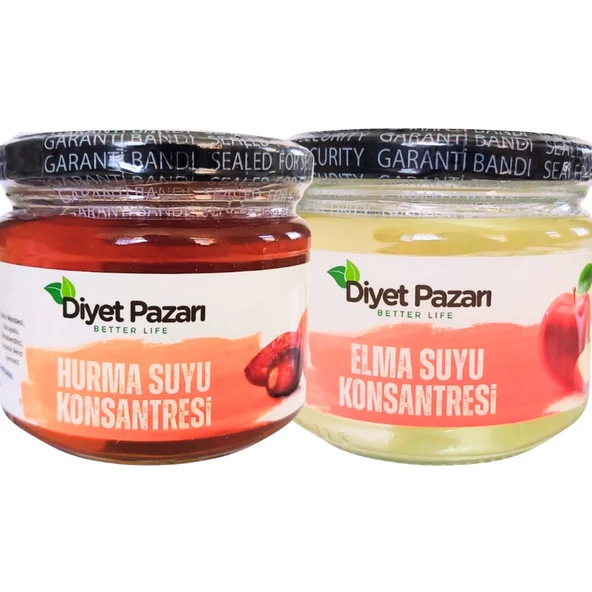 Elma Suyu Konsantresi 300 Ml- Hurma Suyu Konsantresi 300 Ml 2'li Set (TATLANDIRICI SETİ)