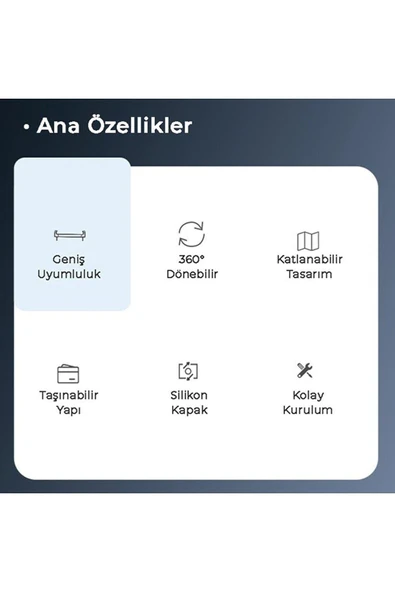 Bix Saiji T55 Araç Içi Arka Koltuk Arkası Tablet ve Telefon Tutucu - 5