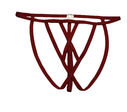 ASM1248 Kadın Kırmızı Kafes Önü Çaprazlı Tanga String