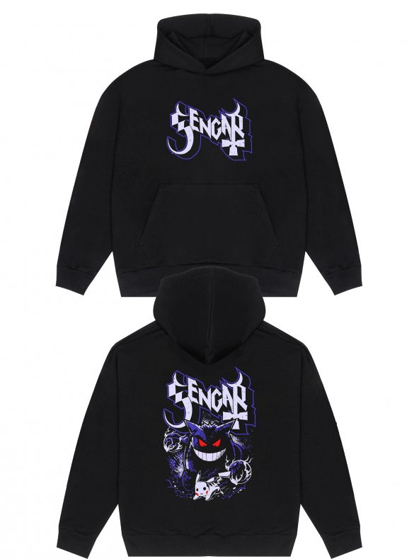 Gengar Pokemon Ghastly Hunter Horror Lavender Town Unisex Oversize Sweatshirt Hoodie