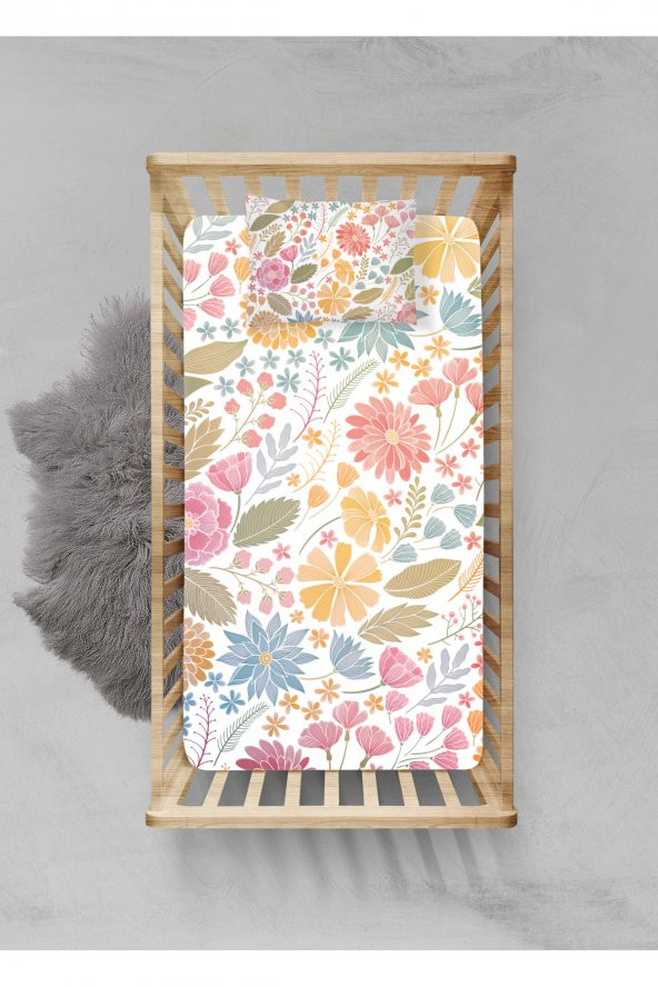 100 Pamuklu Lastikli Çarşaf Seti - (70x110+15cm) - PLCS32023034