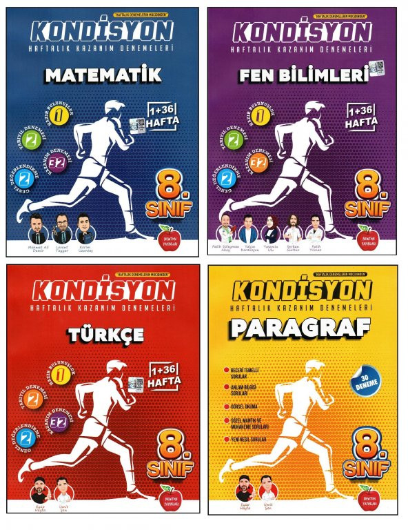 Newton 8. Sınıf LGS Matematik + Fen Bilimleri + Türkçe + Paragraf Kondisyon Denemeleri 4 Kitap